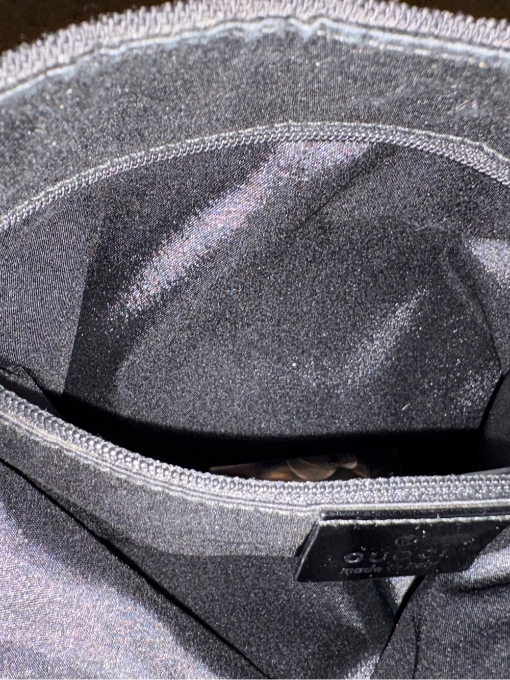 Gucci Black Fabric Satchel with Metal Accent Handle - Picture 11 of 16